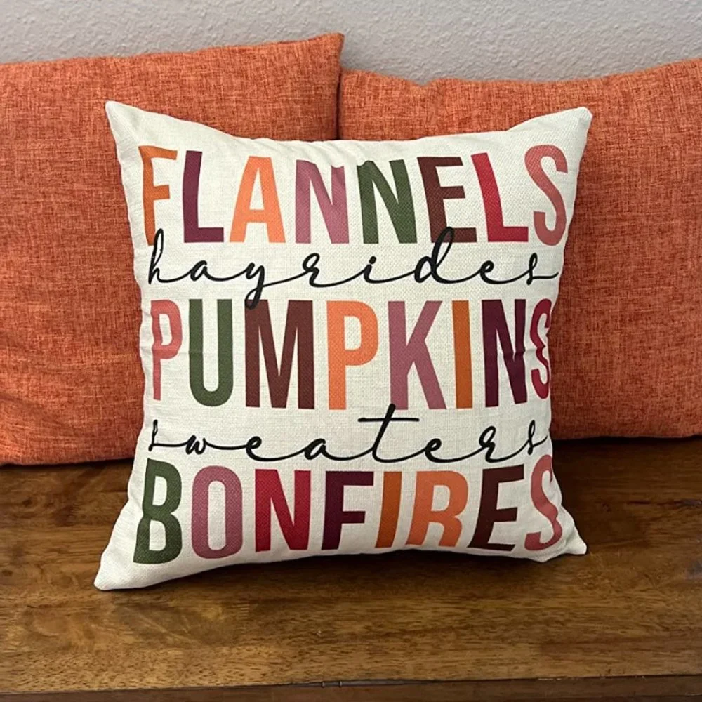 Fall Decor Decorative Pillow Cover Case Thanksgiving Farmhouse Cottage Accent